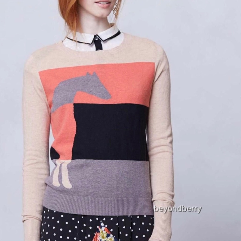 Anthropologie horse stripped sweater